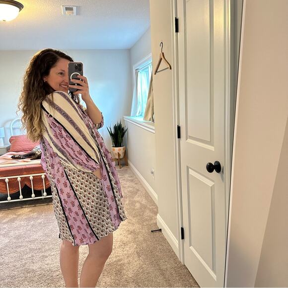 NWT Rhode Purple Floral Long Sleeve Mini Dress XS - Picture 3 of 14